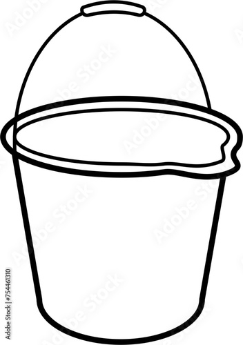 Corner Bucket Outline Vector Illustration