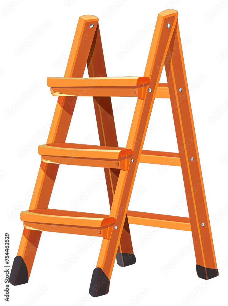 Compact Stepladder for Easy Reach. Isolated on a Transparent Background. Cutout PNG. Compact Stepladder for Easy Reach. Isolated on a Transparent Background. Cutout PNG.