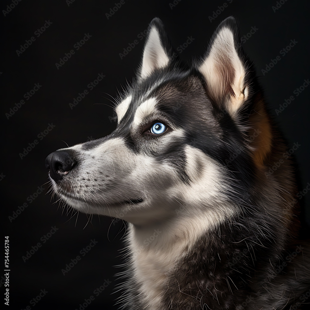 Fototapeta premium Professional Headshot Portrait of a Siberian Husky