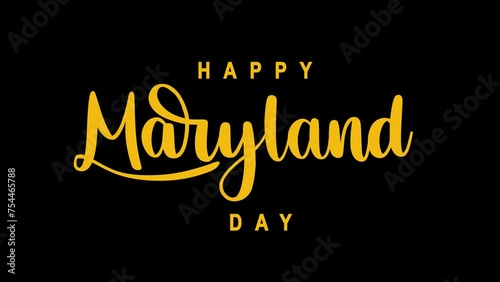 Happy maryland day greeting animation alpha channel. suitable for celebrating day. 4k footage transparent maryland photo