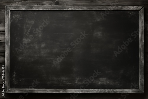 Card template with empty space with blackboard and chalk