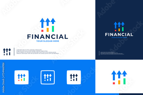 growth income financial,statistic , logo design template.