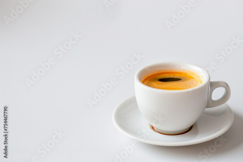 delicious Classic Espresso A single shot of espresso in a small cup, the essence of coffee.