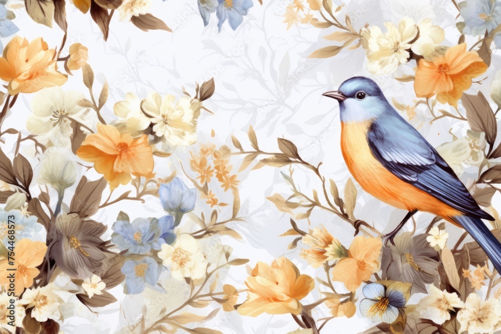 A colorful bird perched on a tree branch. Ideal for nature and wildlife themes