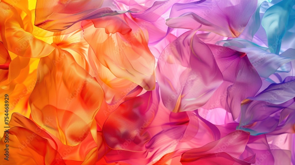 Flower's silky petals as background in vibrant colors