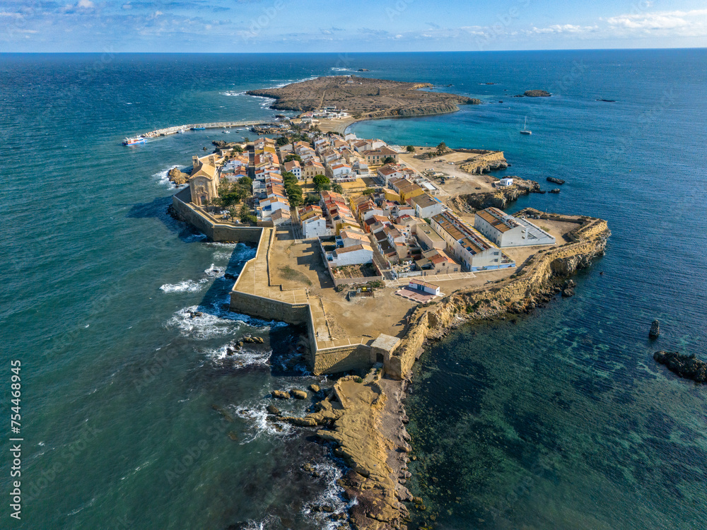 Tabarca Island in Spain aerial drone photo view