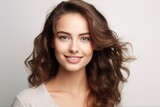 A beautiful young woman with long brown hair. Suitable for various projects