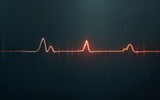 Heart beat on a dark background. Heartbeat pulse line on a dark background.