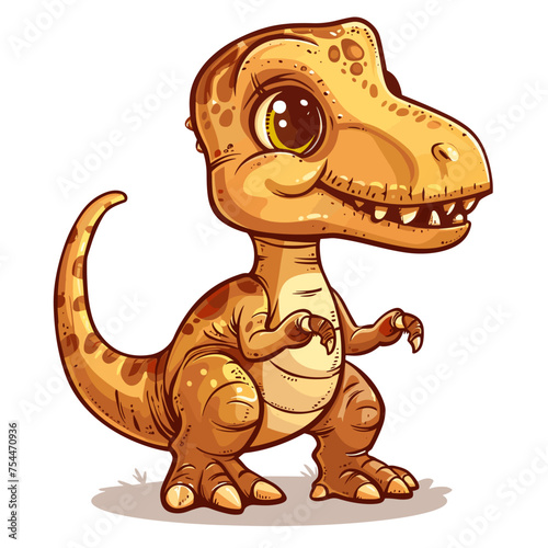 Cute tyrannosaurus rex isolated on white background. Vector illustration.