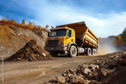 dump truck on the road