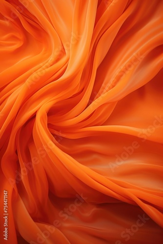 Detailed close up of vibrant orange fabric, ideal for fashion or textile backgrounds