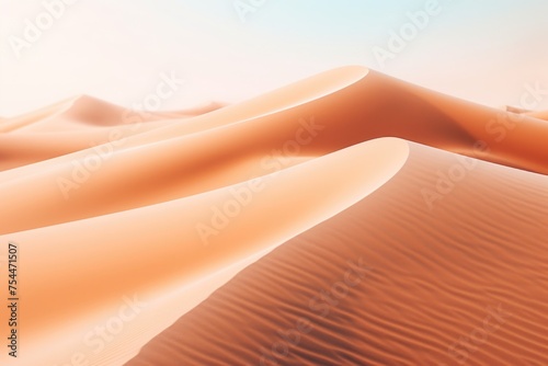 A group of sand dunes in the desert. Suitable for travel brochures