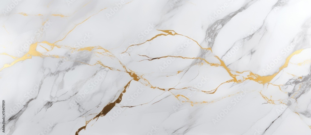 A detailed view of Carrara statuarietto white marble with a luxurious golden effect, creating a stunning texture. This Calcutta marble features golden veins on a white background, reminiscent of A detailed view of Carrara statuarietto white marble with a luxurious golden effect, creating a stunning texture. This Calcutta marble features golden veins on a white background, reminiscent of