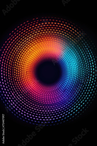 Abstract circular design on black background  perfect for graphic design projects