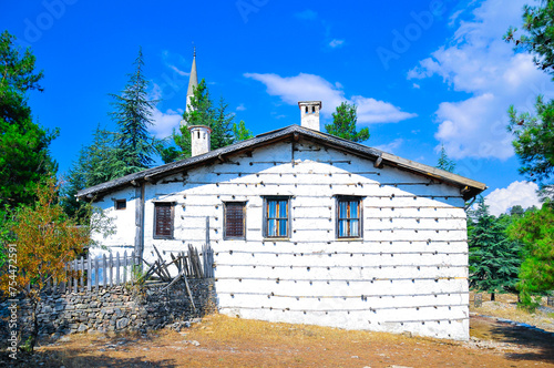An example from Antalya Akseki Traditional Buttoned House Architecture. (Düğmeli Evler)	