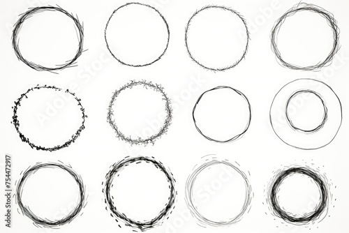A set of hand drawn circle brushes. Perfect for digital design projects