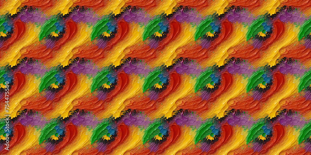 Vivid Multicolored Abstract Pattern With Wavy Lines