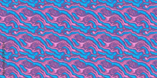 Pink and Blue Background With Wavy Shapes