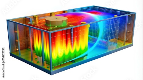 Comprehensive 3D Thermal Analysis Simulation: Visualizing Temperature Gradients, Heat Fluxes, and Convection Currents in a Detailed Thermal System Model