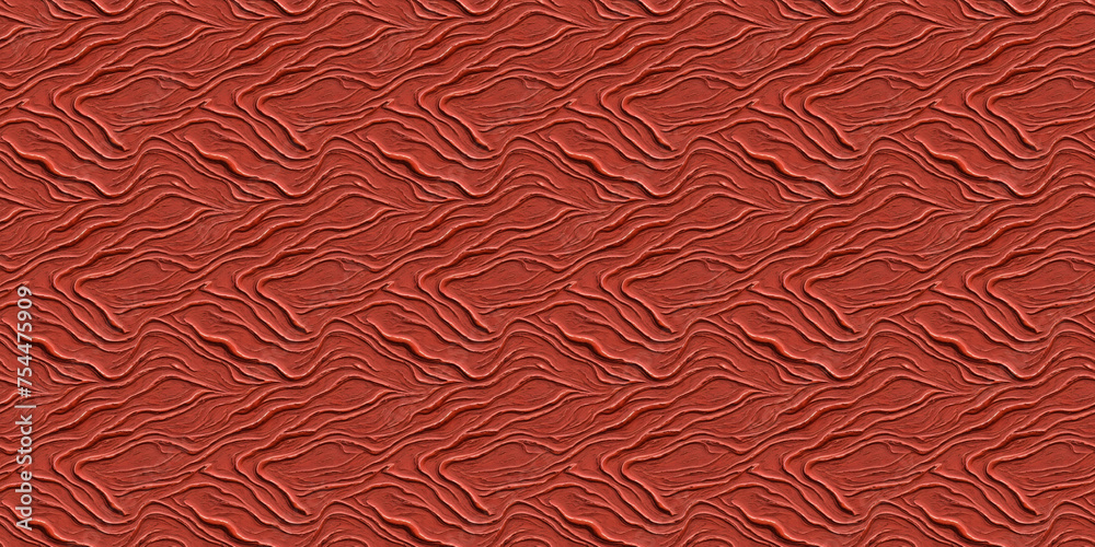 Red Background With Wavy Lines