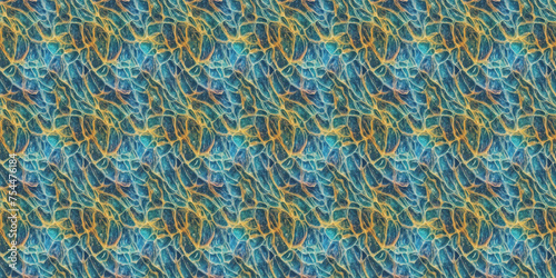 Blue, Yellow, and Green Abstract Pattern