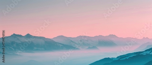 Ultrawide Landscape Of Misty Mountains © Mikee