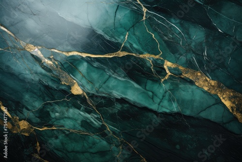 Green marble background natural marble texture. Glossy granite slab gold inserts