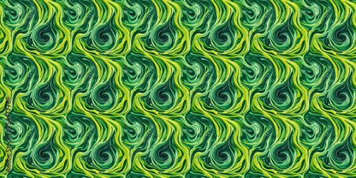 Green Background With Wavy Pattern