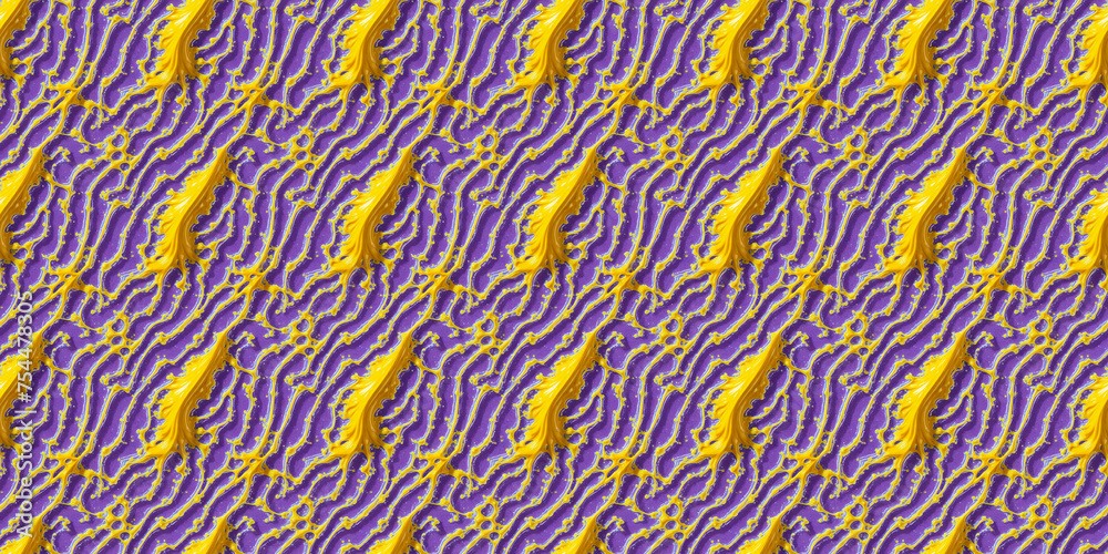 Purple and Yellow Background With Wavy Lines
