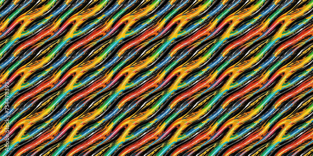 Vibrant Multicolored Pattern of Wavy Lines