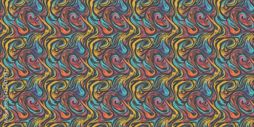 Multicolored Pattern of Wavy Shapes