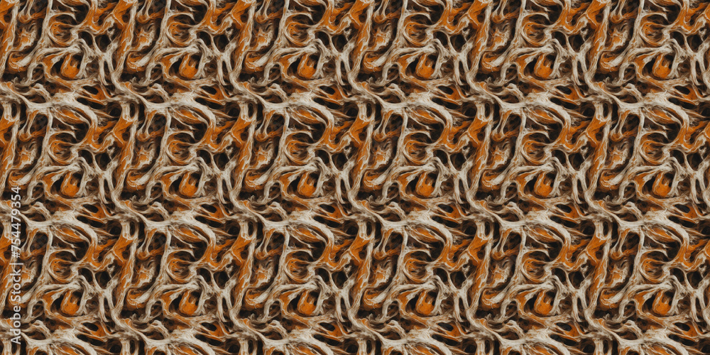 Brown and White Wavy Pattern Background