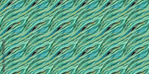 Green and Blue Background With Wavy Lines