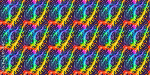Multicolored Abstract Pattern With Wavy Lines