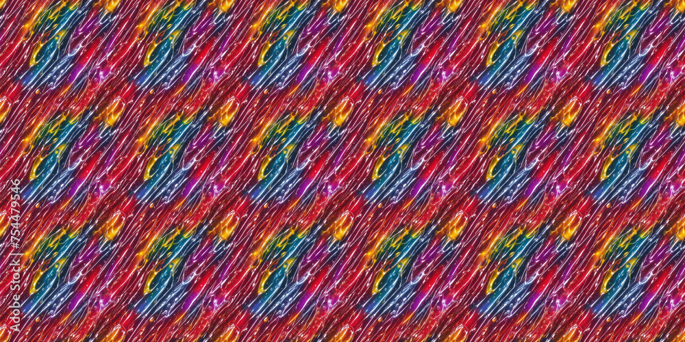 Multicolored Pattern of Lines and Dots