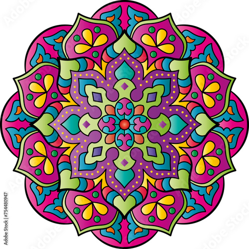 Mandala. Ethnic round ornament for Henna, tattoos, decorations. Vector illustration.