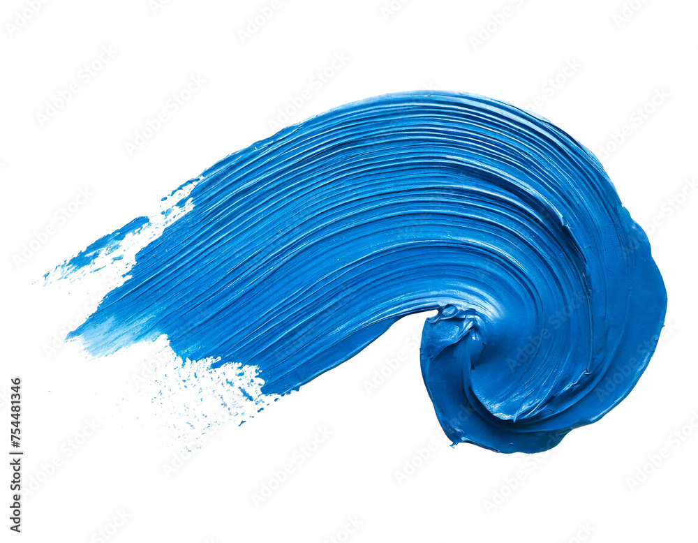 Hell Blauer Pinselstrich isoliert auf weißen Hintergrund, Freisteller