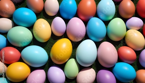 Multitude of colorful chocolate easter eggs background