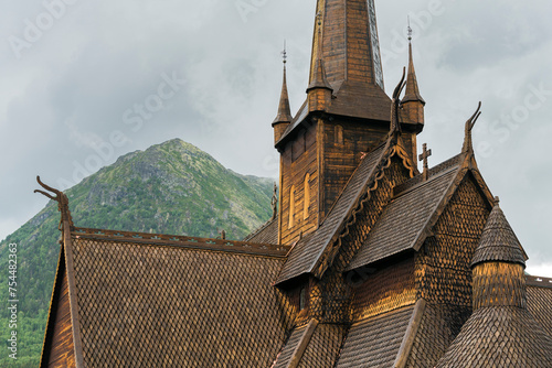 Stabkirche in Lom, Innlandet, Norwegen photo