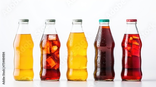 Various types of soda bottles lined up