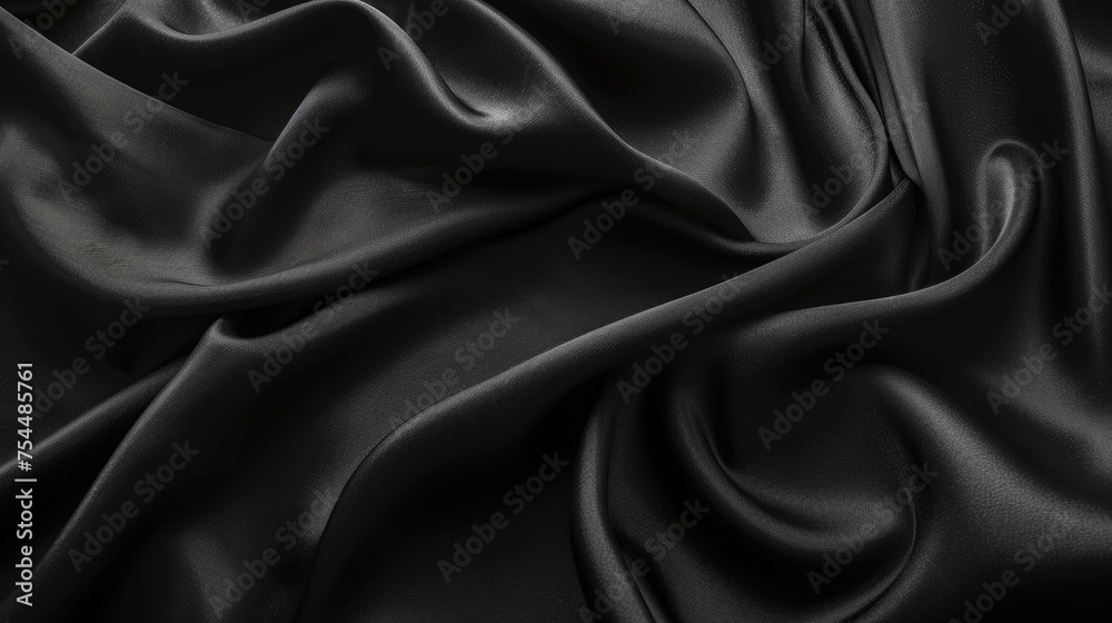 Close-up shot of black satin material. Perfect for fashion or texture backgrounds Close-up shot of black satin material. Perfect for fashion or texture backgrounds