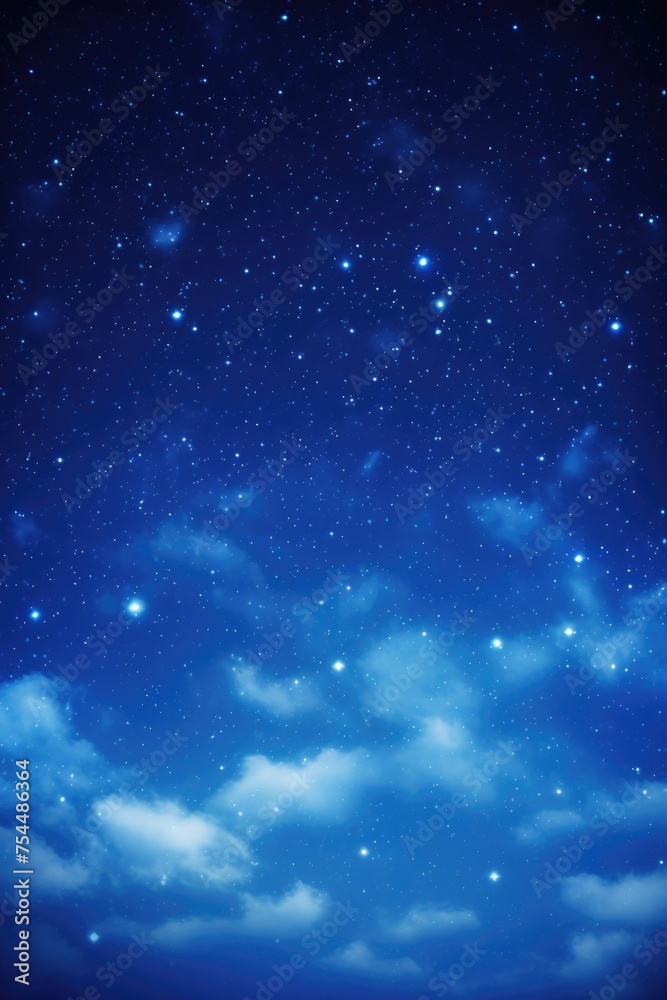 Fototapeta premium Beautiful night sky with stars and clouds, suitable for various design projects
