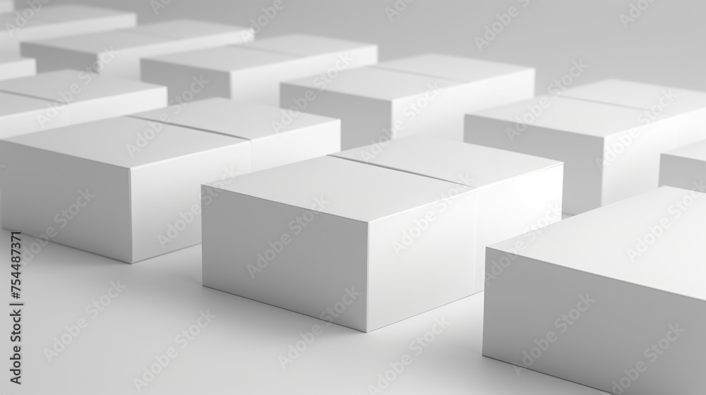 White cubes arranged in a group. Suitable for business and abstract concepts