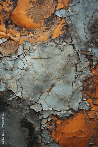 Detailed close up of a cracked paint surface. Great for backgrounds or texture overlays