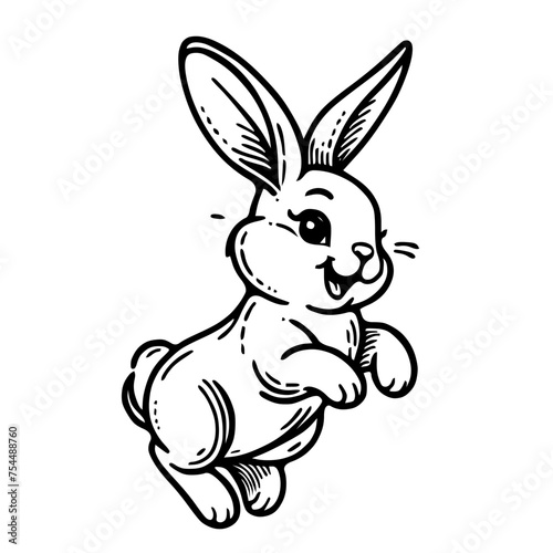 Bunny with eggs Easter coloring page © Mikita Maryasau