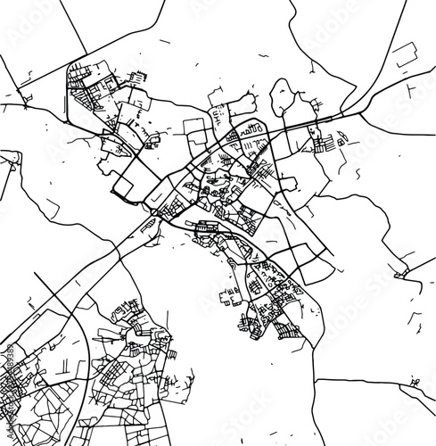 Silhouette map of Zwolle Netherlands
