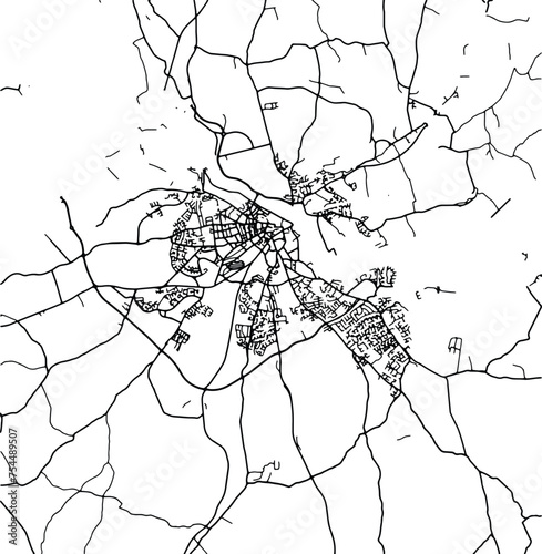 Silhouette map of Waterford Ireland