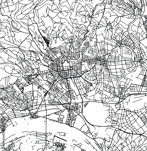 Silhouette map of Wiesbaden Germany