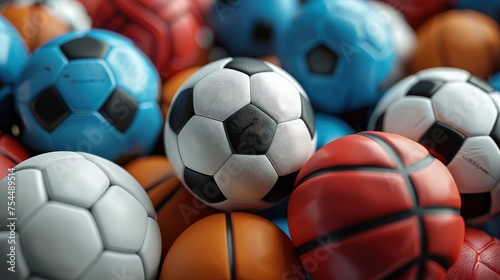 Sports Spectacle: Wallpaper Featuring a Stack of Various Sports Balls