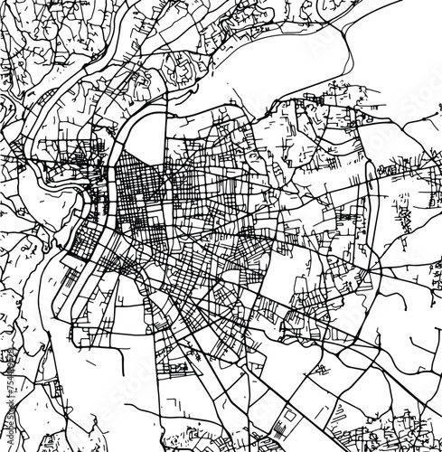Silhouette map of Villeurbanne France